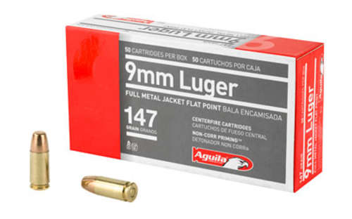 Ammunition Aguila Ammunition Pistol 9mm AGUILA 9MM 147GR FMJ FP 50/1000 • Model: Pistol